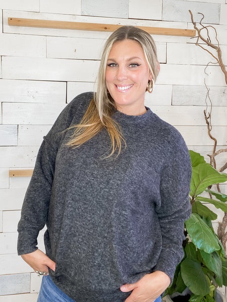 Brushed Melange Oversized Sweater Fall Colors