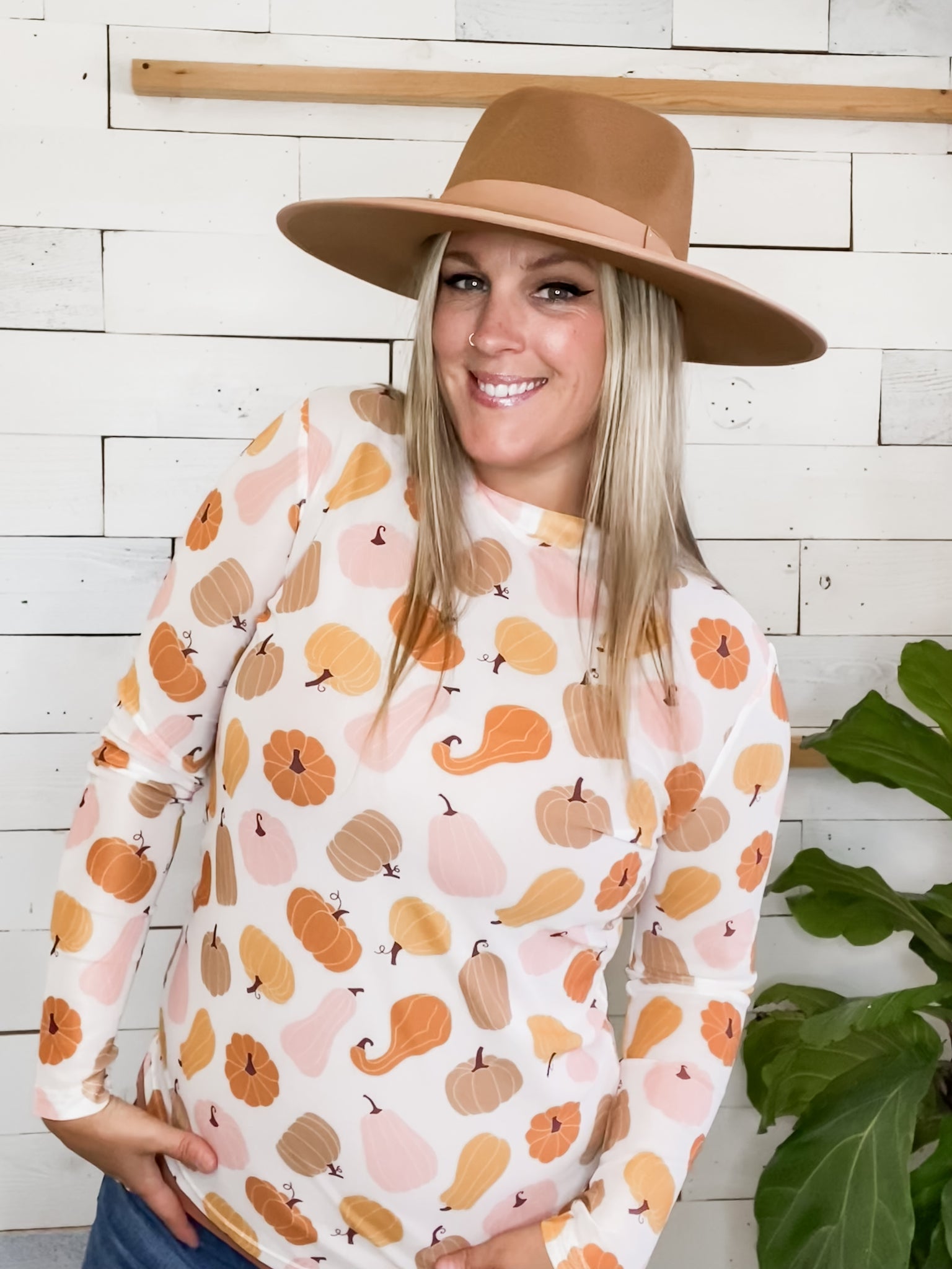 Pumpkin & Gourds Mesh Top