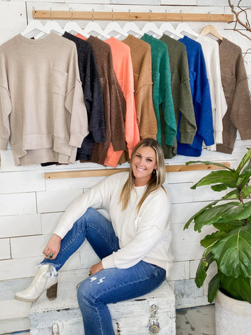 Brushed Melange Oversized Sweater Fall Colors