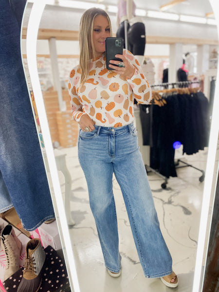 Pumpkin & Gourds Mesh Top