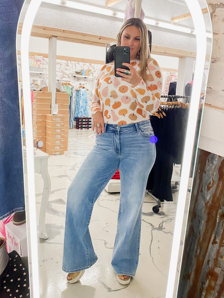 Judy Blue HW Vintage Wash Retro Wide Leg