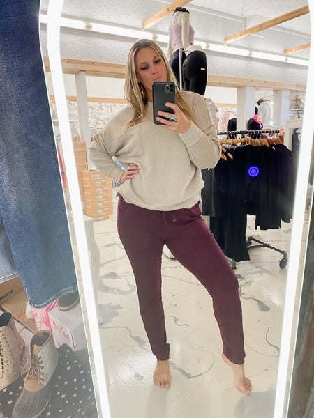 Michelle Mae Corrine Joggers in Burgundy