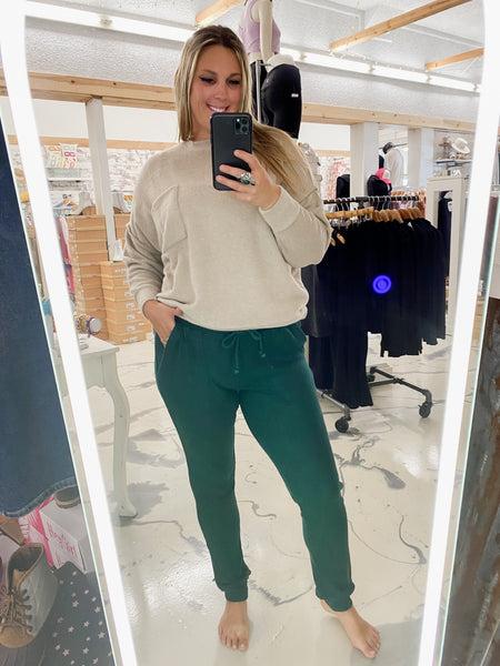 Michelle Mae Corrine Joggers in Hunter Green