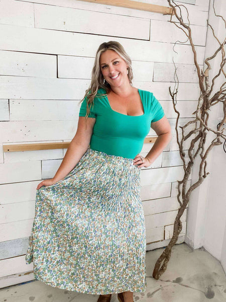 Floral Pleated Skirts
