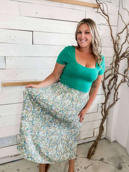 Floral Pleated Skirts