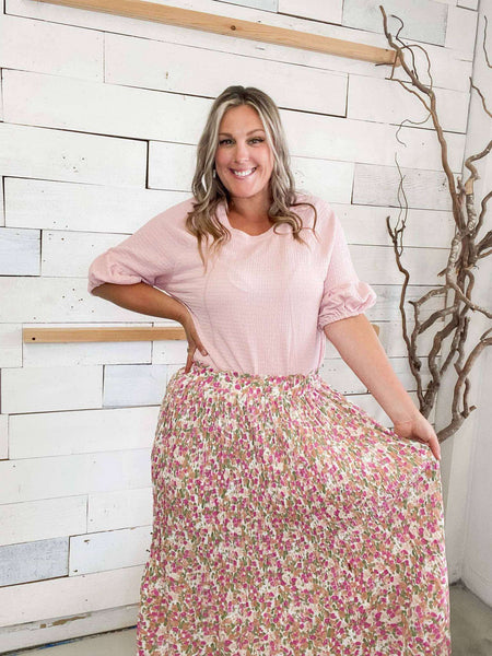 Floral Pleated Skirts