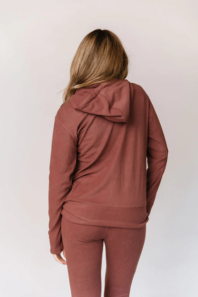 Ampersand Ave Performance Fleece HalfZip Mahogany
