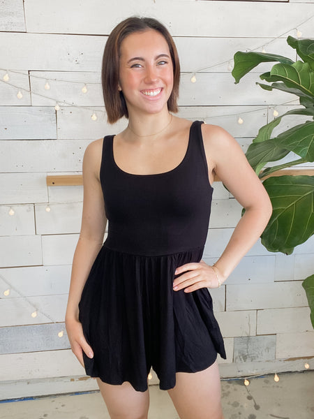 Zenana Tank Romper Black