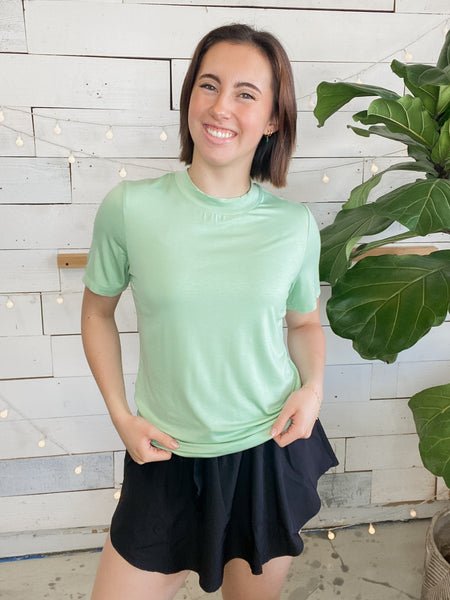 Michelle Mae Blair Short Sleeve Top in Sage