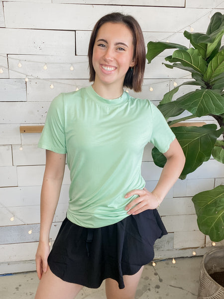 Michelle Mae Blair Short Sleeve Top in Sage