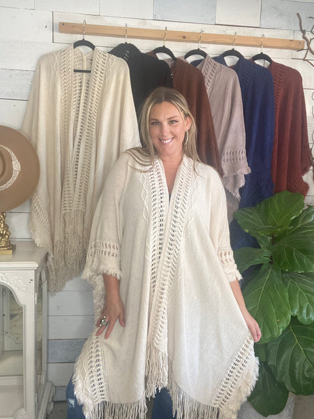 Bohemian Ruana in Beige