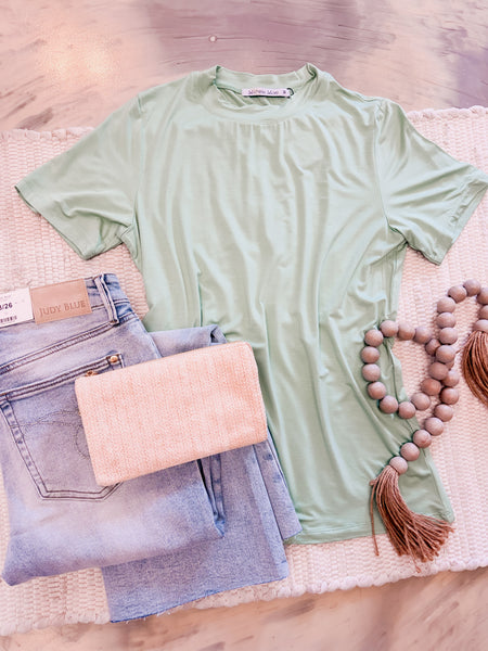 Michelle Mae Blair Short Sleeve Top in Sage