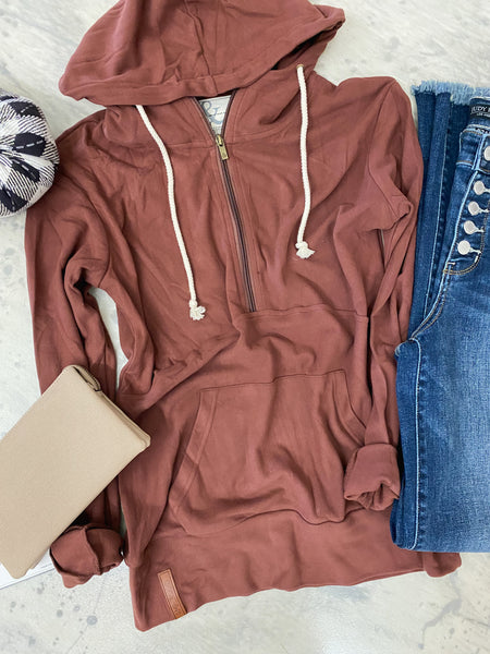 Ampersand Ave Performance Fleece HalfZip Mahogany