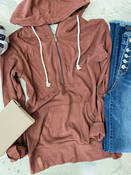 Ampersand Ave Performance Fleece HalfZip Mahogany