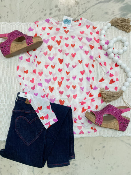 Heart It Up Mesh Top