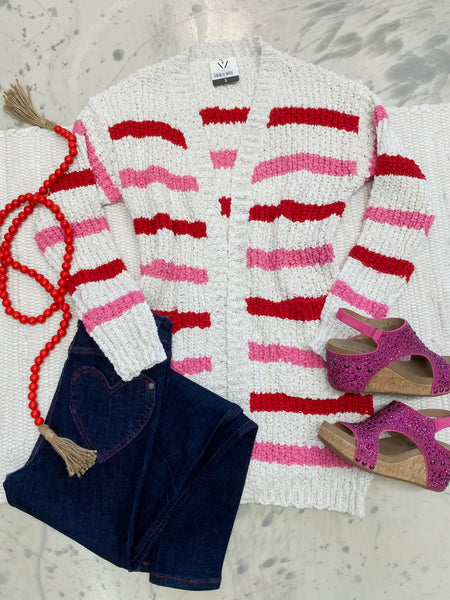 Michelle Mae Pretty in Pink Stripe Cardigan