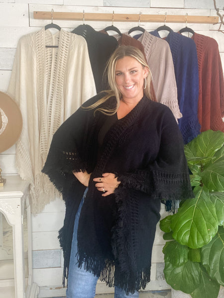 Bohemian Ruana in Black