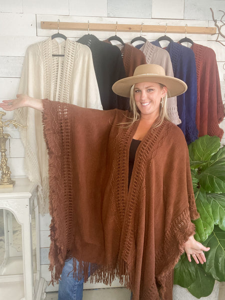 Bohemian Ruana in Brown