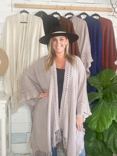 Bohemian Ruana in Gray