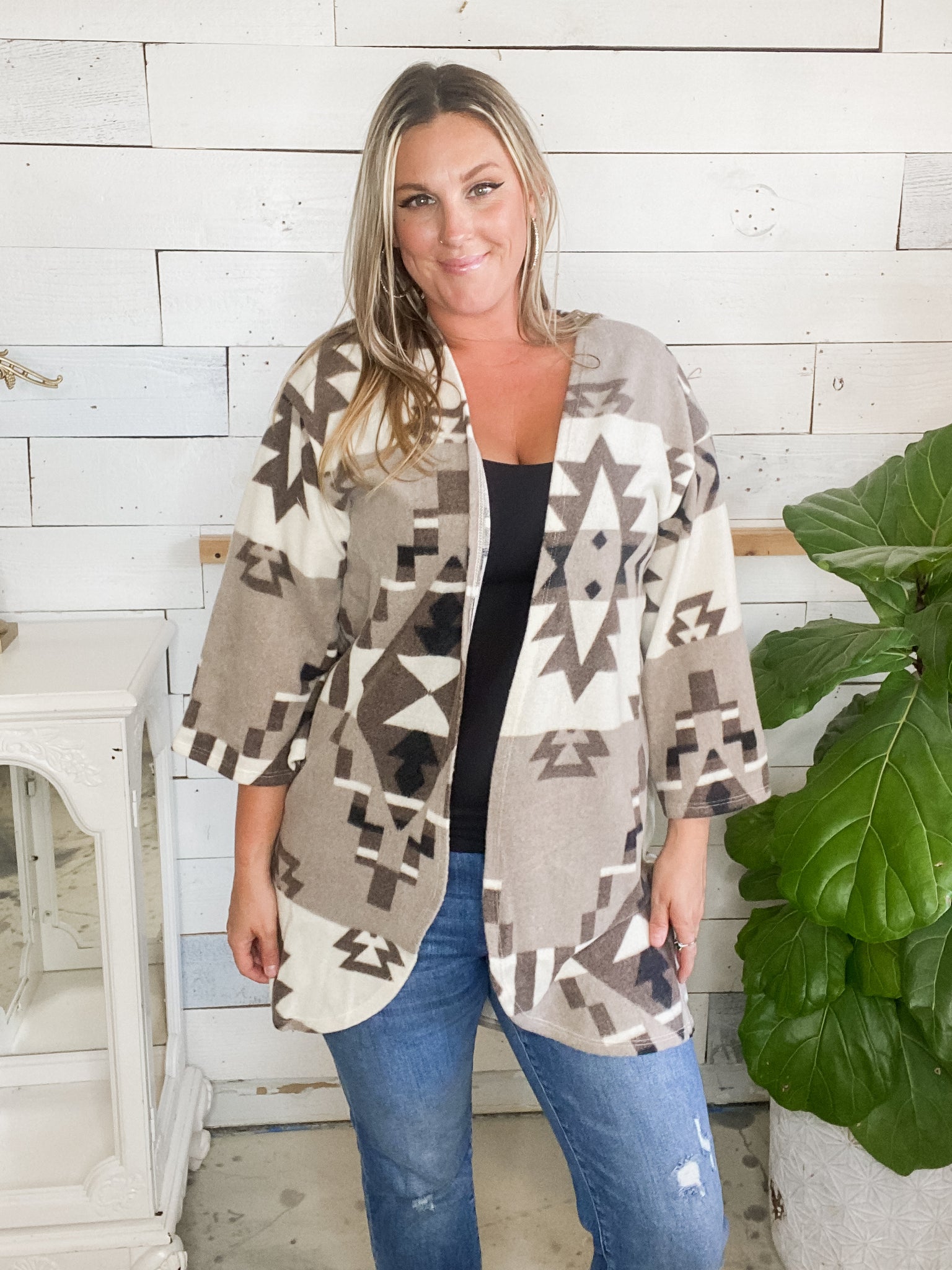 Cardigan Aztec Print