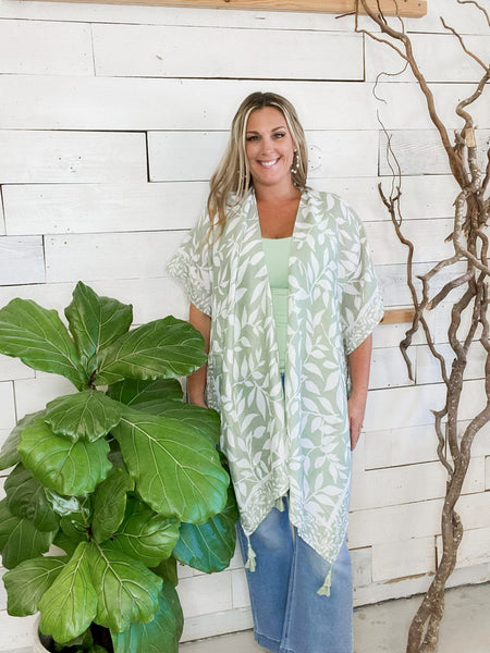 Sage/Ivory Kimono
