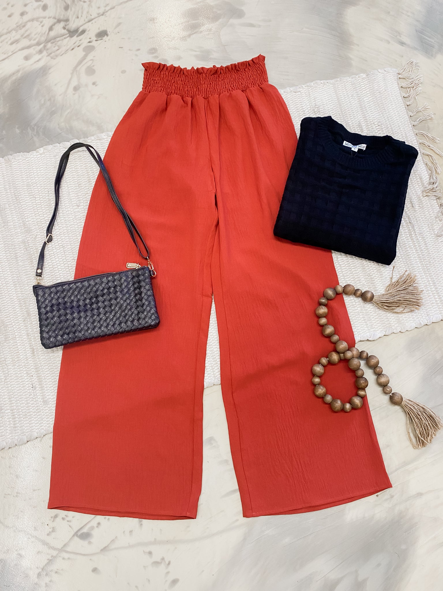 Michelle Mae Presley Palazzo Pants in Brick