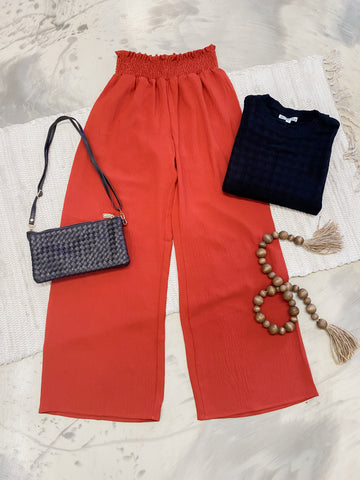 Michelle Mae Presley Palazzo Pants in Brick