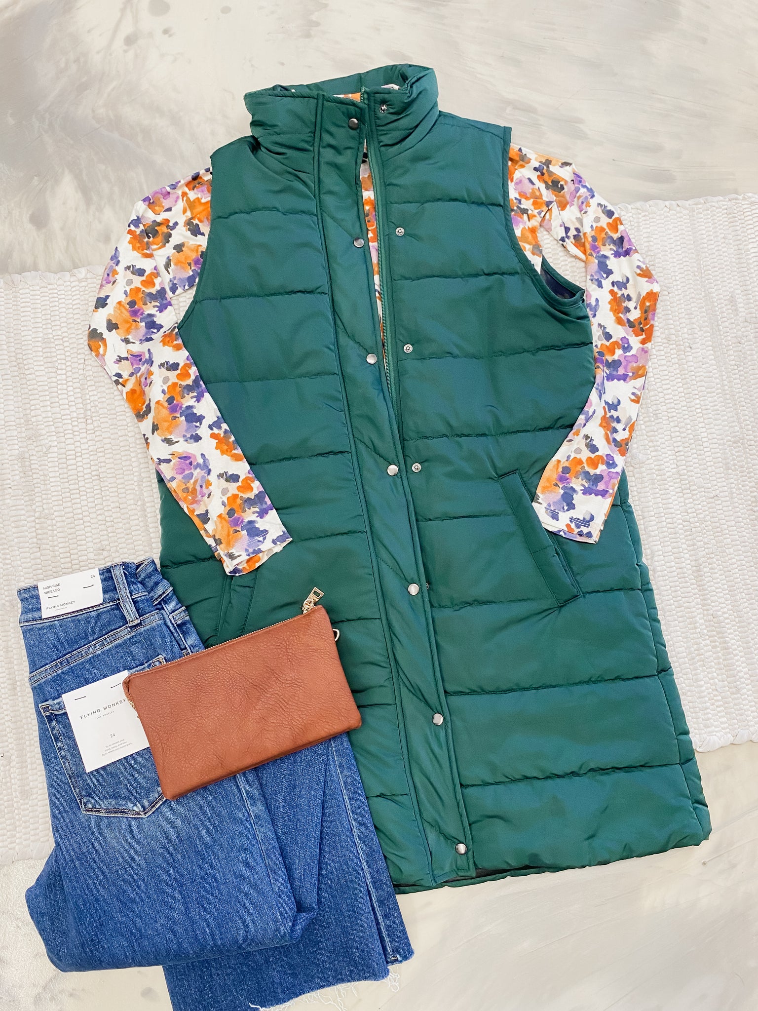 Michelle Mae Harlow Vest in Hunter Green