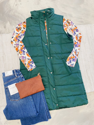 Michelle Mae Harlow Vest in Hunter Green
