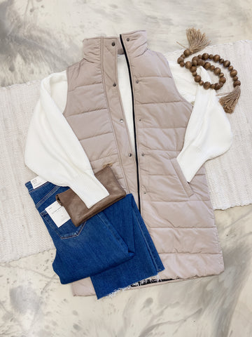 Michelle Mae Harlow Vest in Latte