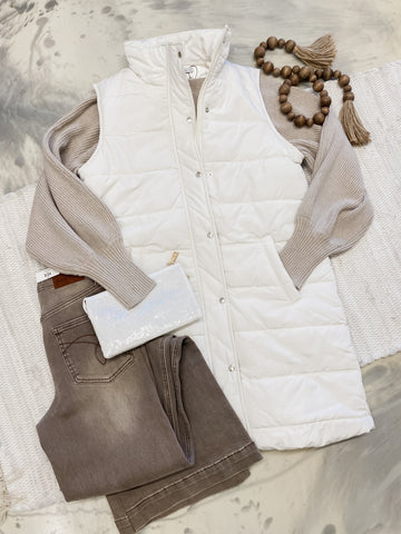 Michelle Mae Harlow Vest in Ivory
