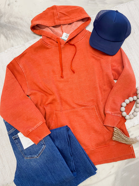 Michelle Mae Vintage Wash Hoodie in Rust