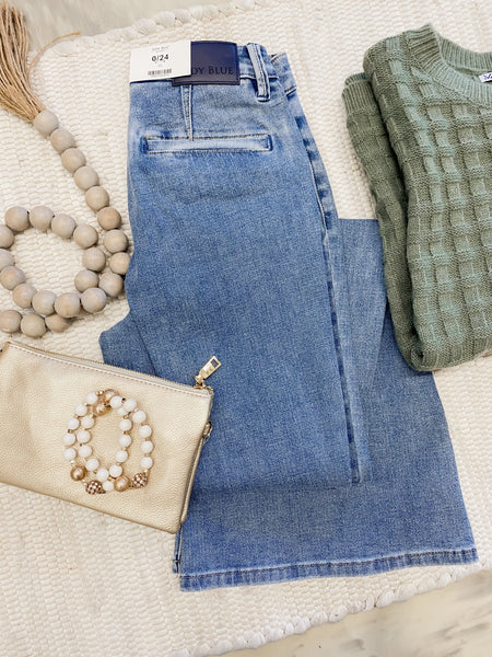 Judy Blue HW Flare Front Patch & Welt Pockets
