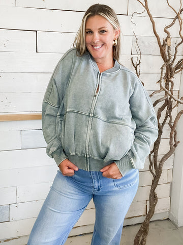 Vintage Washed Jacket in Jade