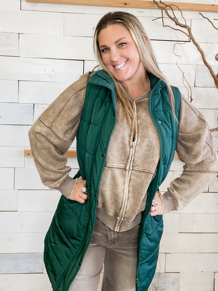 Michelle Mae Harlow Vest in Hunter Green
