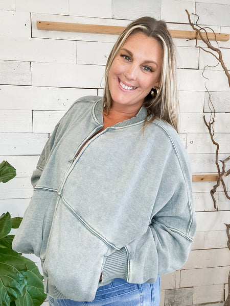 Vintage Washed Jacket in Jade