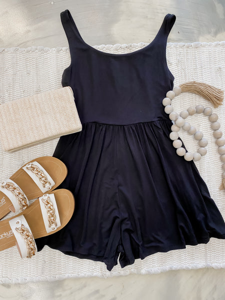 Zenana Tank Romper Black