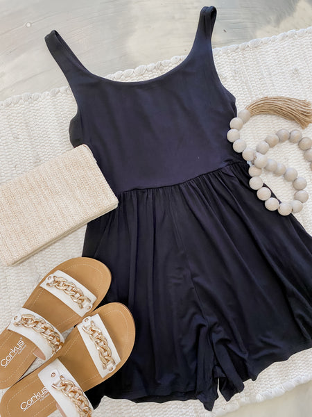 Zenana Tank Romper Black