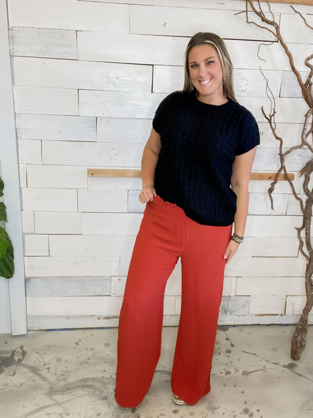 Michelle Mae Presley Palazzo Pants in Brick