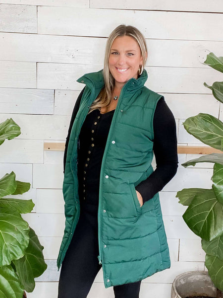Michelle Mae Harlow Vest in Hunter Green