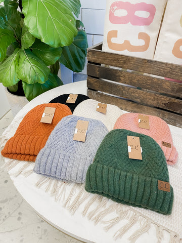 CC Beanie Fuzzy Lined Crisscross
