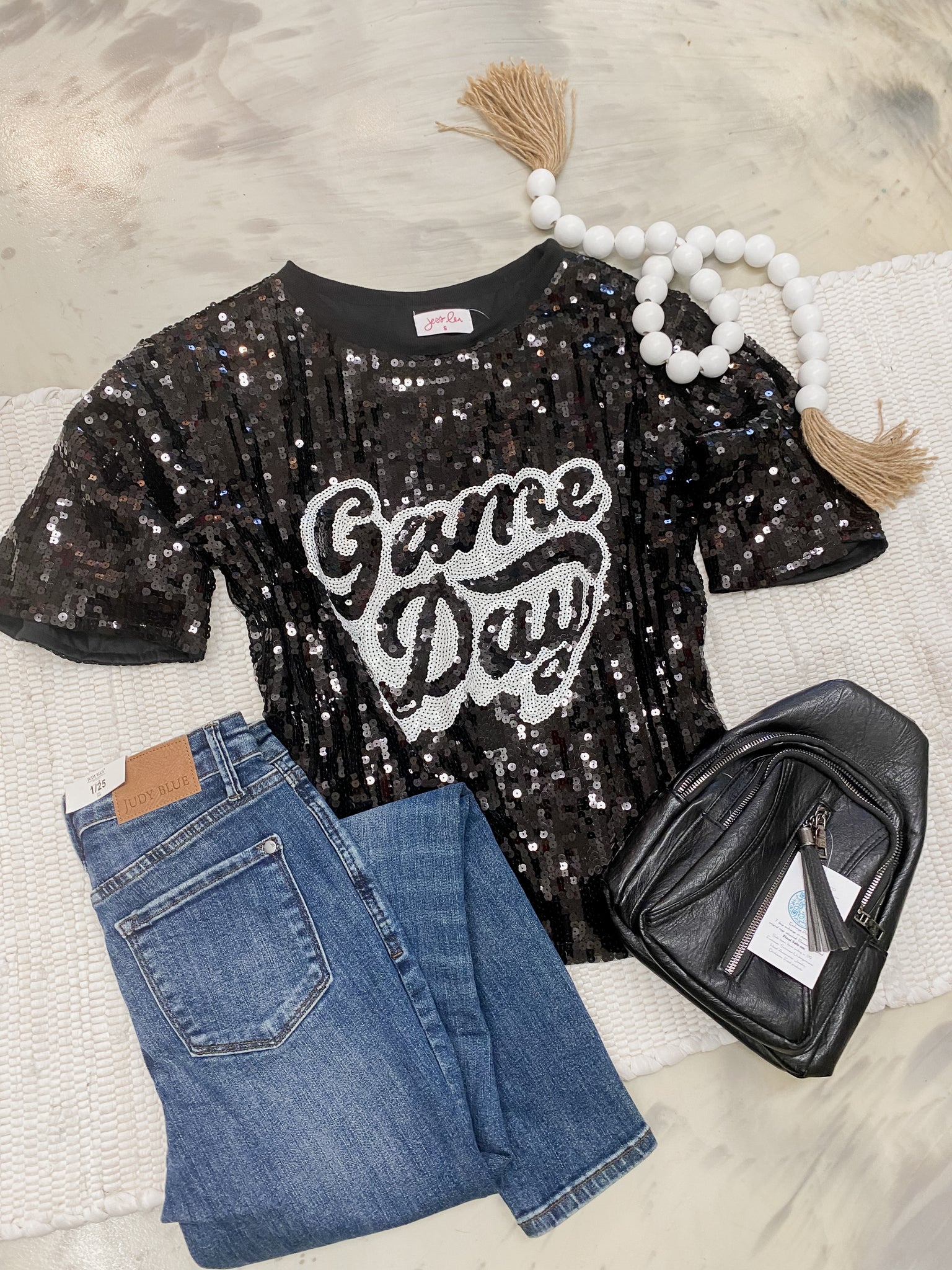 Sequin Game Day Top