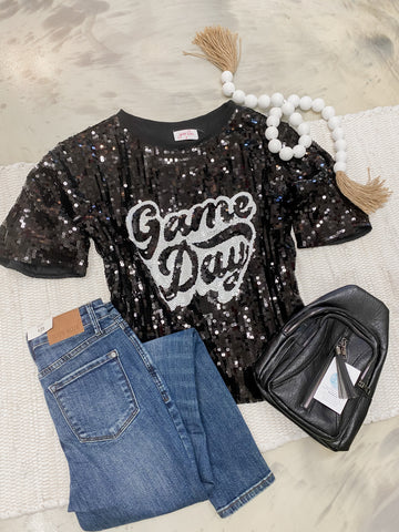 Sequin Game Day Top