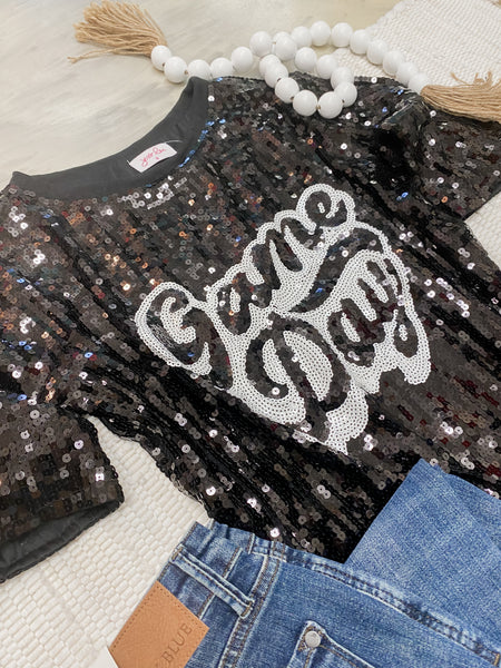 Sequin Game Day Top
