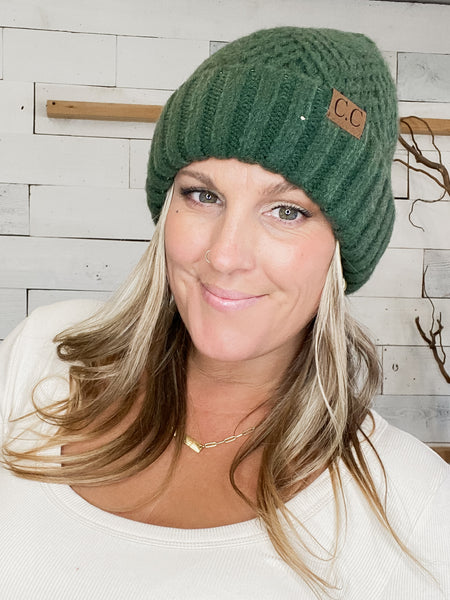 CC Beanie Fuzzy Lined Crisscross