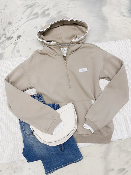 Ampersand Ave Mocha Lace Comfort Zone HalfZip