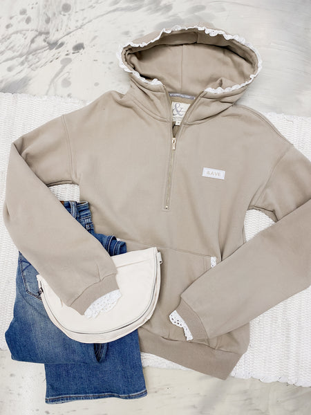 Ampersand Ave Mocha Lace Comfort Zone HalfZip