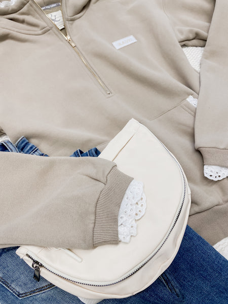 Ampersand Ave Mocha Lace Comfort Zone HalfZip