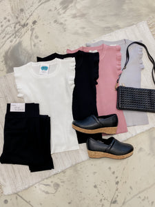 Ribbed Ruffle Top