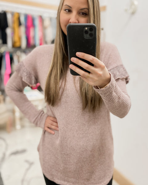 Melange Waffle Sweater